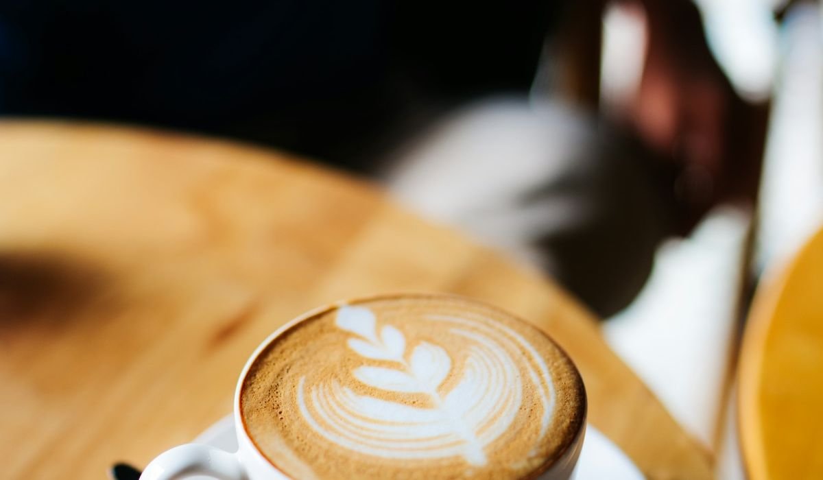 Latte with rosetta latte art